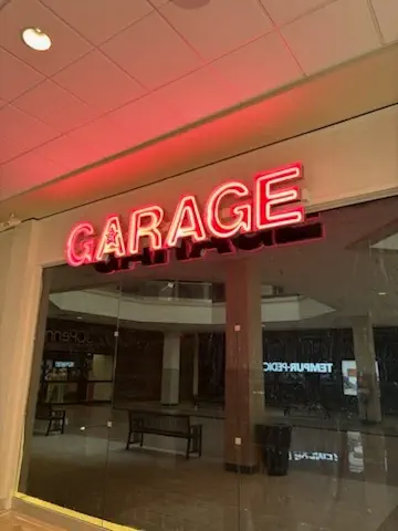 garage store neon sign